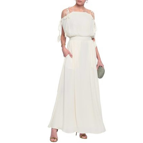 Tory Burch Dresses & Skirts - Sold💖NEW Tory Burch Evalene Maxi Dress Crepe Cream Size 6